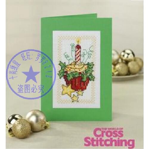 FREE Shipping FULL set cross stitching card birthday cake, birthday card, gift card, christmas card