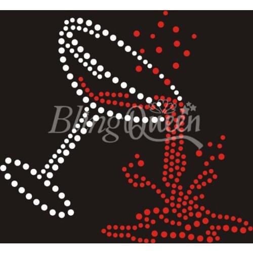 BlingQueen 25PCS/LOT Heat Press Rhinestone Motifs Falling Wine Design