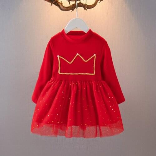 Girls Dresses Spring Autumn Children Fashion Lace Long Sleeve Princess Party Dress For Baby Girl Toddler 1 To 6 Years Clothes
