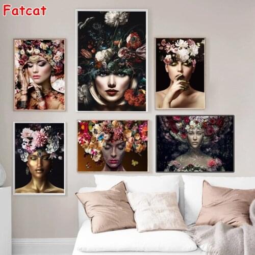 DIY 5D Diamond Painting Abstract Woman Wall Art Decor Cross Stitch Mosaic Kit Embroidery Flowers Butterfly Rhinestones PP2311