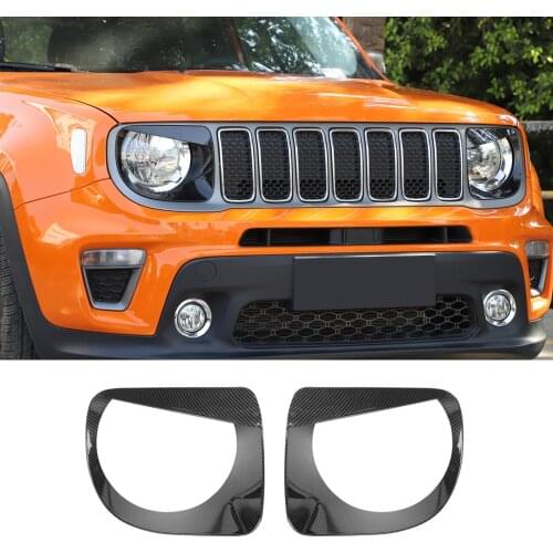 For Jeep Renegade 2019+ Car Front Light Lamp Decoration Ring Cover Trim New Car Styling Accessory 2Pcs/set