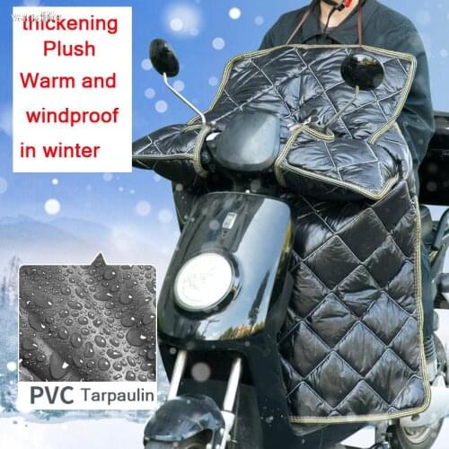Electric motorcycle windshield by winter plus velvet thickened autumn and winter battery cold and windproof cover