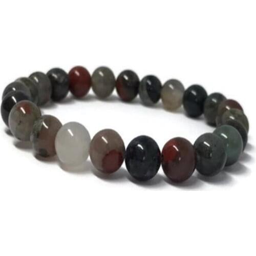 8mm Indian Agate Gemstone Mala Pray Bracelet Yoga Wrist Meditation Gemstone Buddhism 7.5inches Bless Reiki Energy