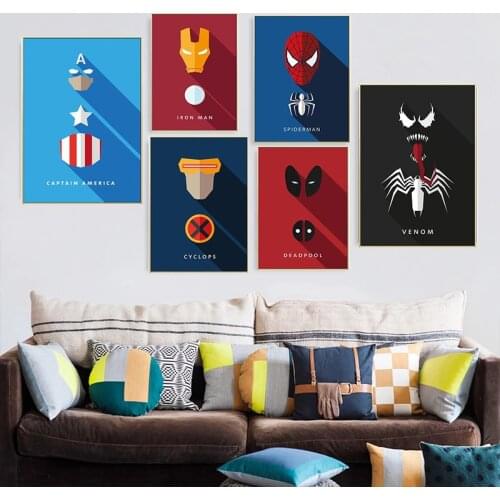 Marvel Anime Canvas Painting Cartoon Posters and Prints Wall Art Pictures for Living Room Wall Decor