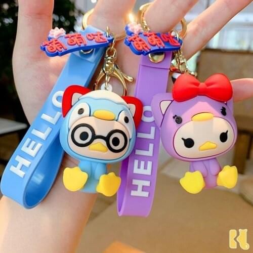 Creative Little Fox Multi-shape Keychain Cartoon Epoxy Doll Car Key Chain Lovers Bag Ornaments Small Gifts