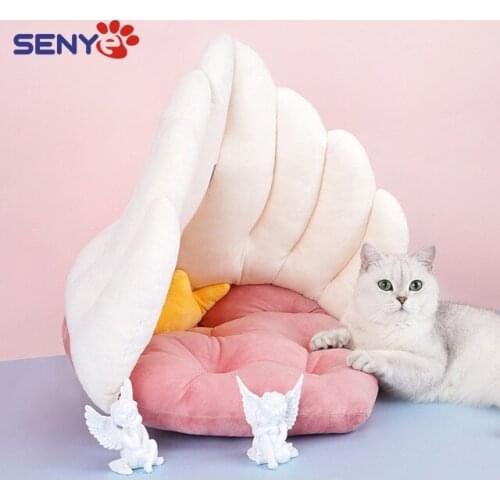 Angel Wing Love Pet Bed Cat Sleeping Pad Four Seasons Cute Cat House Soft Comfortable Sofa For Rest Pet Supply