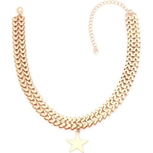 2021 Trendy Bohemia Five-pointed Star Necklace Alloy Necklace Choker Necklace for Women Accessories Fashion Jewellery