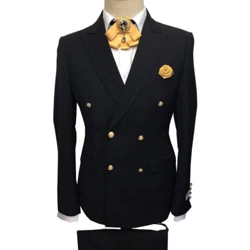 Men suits Autumn 2020 Fashion Flower print British style 2 pcs blazer with pants set Wedding party Dress prom Tuxedo suit