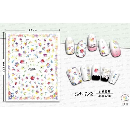 CA172-180 Flower feather congratulations nail art sticker