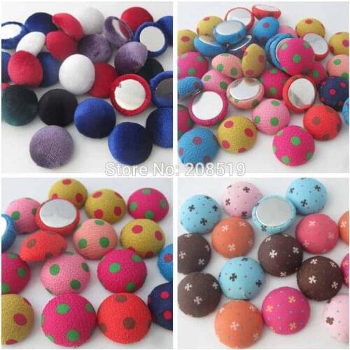 NBNKVO 23MM round shape covered buttons for garment mixed colors 50 pieces DIY hairclips button