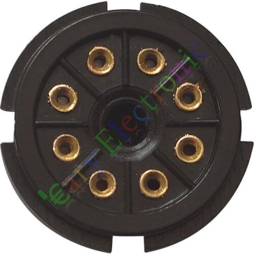 Wholesale and retail 20pc 8Pin Gold Bakelite Tube Socket Plug Base Testing for EL34 6SN7 KT88 6L6 amp free shipping