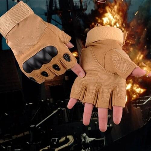 Tactical Hard Knuckle Half finger Gloves Mens Army Military Combat Hunting Shooting Airsoft Paintball Police Duty - Fingerless