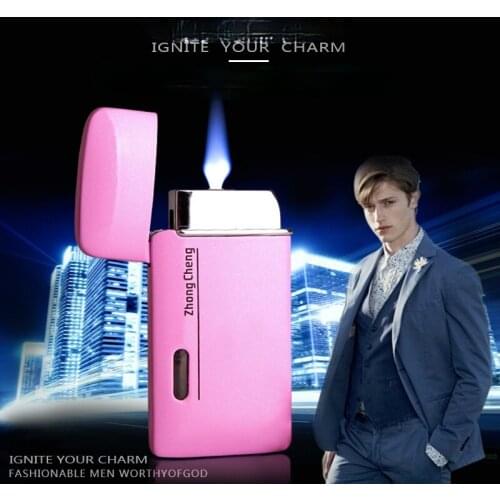 Pearlescent Paint Ultra-thin Windproof Inflatable Lighter Smoking Accessories for Weed Jet Lighter Briquet Tempete Gift for Men