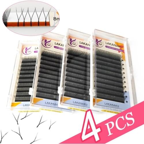 LAKANAKU YY Shape Eye Lashes Extensions Makeup False Mink Soft Individual Eyelashes Y Shaped Volume Lashes 8-15MM Cilios