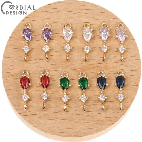 Cordial Design 100Pcs 5*18MM Earrings Accessories/Hand Made/Charms/CZ Connectors/DIY/Drop Shape/Jewelry Findings & Components
