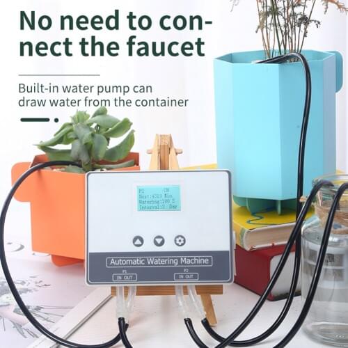 15M Garden Automatic Drip Irrigation System Watering System Wifi Double Pump LCD Watering Device Watering Kits Garden Tools