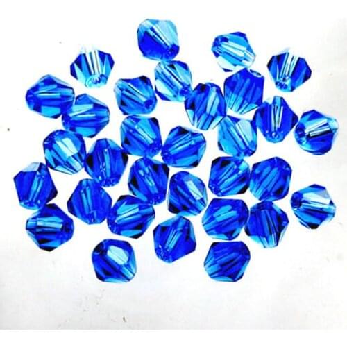 TianBo Wholesale 4MM 100pcs Blue Austria Crystal Beads Spacer Glass Bead DIY Earrings Bracelet Choker Necklace Jewelry Making