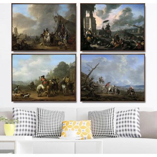 Home Decoration Art Wall Pictures Fro Living Room Poster Print Canvas Paintings Johannes Lingelbach Netherlandish