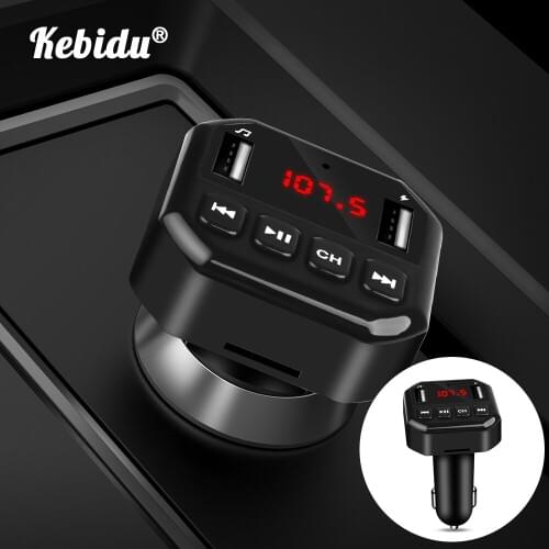 Kebidu Bluetooth 4.2 Phone Charger Car Kit Handsfree Wireless FM Transmitter 3.1A Quick Charge Dual USB Charger Car MP3 Player