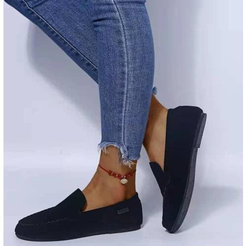 Women Flat Casual Shoes Woman Loafers Ladies Suede Flock Solid Autumn Womens Moccasins Female Slip On Footwear New Comfortable