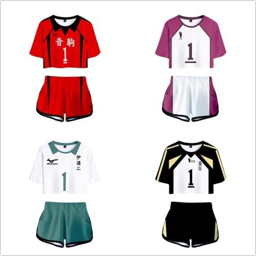 Haikyuu Cosplay Costume Hinata Shoyo Shirt Shorts Nishinoya Yuu Uniform Sports Karasuno Koukou High School Volleyball Club Women