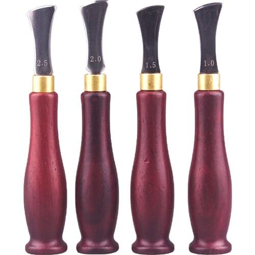 1.0/1.5/2.0/2.5 mm Leather Edge Creaser Shallow Slot Press Line Edge Trimmer Crimping Leather Tool Leathercraft Punching Tool