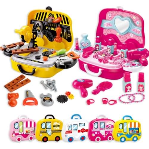 New 1 Set Pretend Play Kitchen Set Cookware Kitchen Toy simulation Cooking Dressing suitcase Tools Doctor Kids Plastic Toy D19