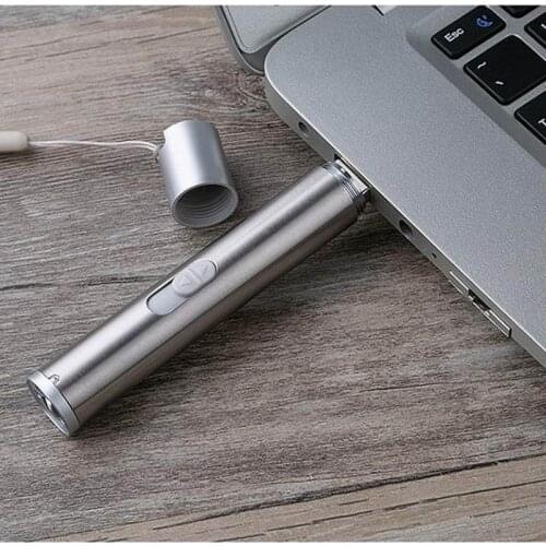 100pcs USB Flashlight Rechargeable LED Flashlights Waterproof Mini Torch Pen Shaped Flash Lights Lamp For Gifts
