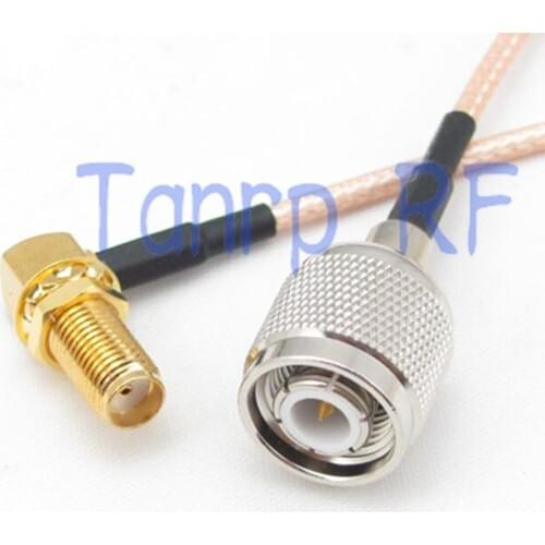 15CM Pigtail coaxial jumper cable RG316 extension cord 6inch TNC male plug to SMA female right angle RF adapter connector