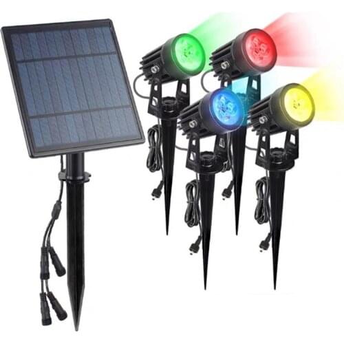 4 IN 1 Solar Garden Lawn Lamp Outdoor LED Solar Spike Spotlight Park Yard Landscape Pathway LED Downlight Waterproof Solar Light