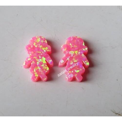 50pc/lot 8.5x13mm Little Girl Fire Opal OP42 Pink Girl Opal Synthetic Girl Opal , Girl Opal Stone for Necklace