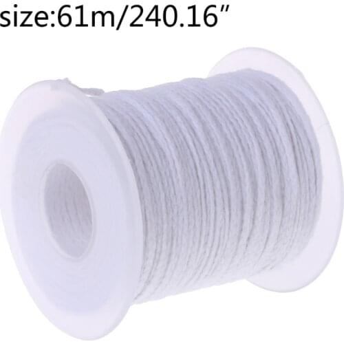 61m Cotton Braid Candle Wick Core Spool Non-smoke DIY Oil Lamps Candles Supplies L4MF