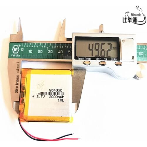Best battery brand 1pcs 3.7V,2000mAH 804050 polymer lithium ion / Li-ion battery for model aircraft,GPS,mp3,mp4,cell phone,speak