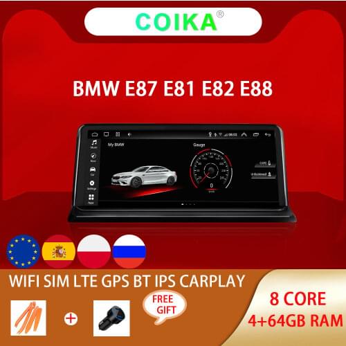 10.25" Android Car Muiltmedia Radio Stereo GPS For BMW E81 E82 E87 E88 2005-2012 Google Wifi BT IPS Touch Screen Carplay