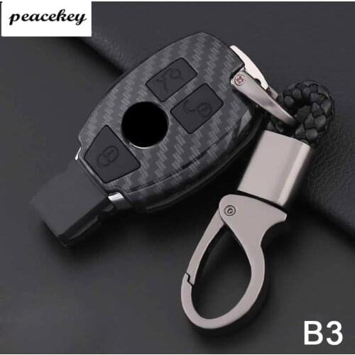 Carbon Fiber Car Key Case holder for Mercedes Benz W203 W210 W211 AMG W204 C E S CLS CLK CLA SLK SMART A C E S CLASS Classe