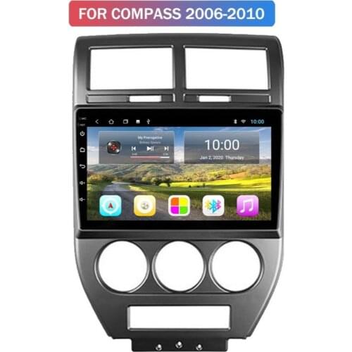 Android 10.0 System Quard Core 2G+32G WIFI HD 1024*600 Car GPS Nagavition For JEEP COMPASS 2006-2010 Car Multimedia Player