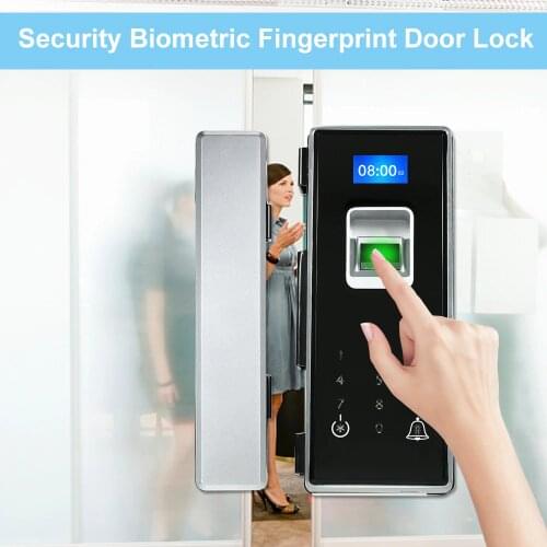 Security Biometric Fingerprint Door Lock for Glass Door Password Door Lock IC Cards Remote Control Smart Lock Touch Panel
