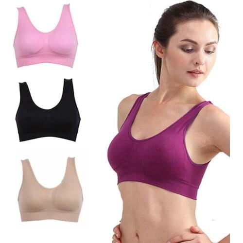 Sport Bra Fitness Running Vest Underwear Padded Crop Tops Seamless Wire Free Solid Color Bras Female 7 Colors Size S-3XL