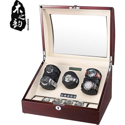 Watch Winder Box Case Storage Shaker Display Automatic Wooden Five Motors 11 Slots Winder Rotation Holder Organizer Piano finish