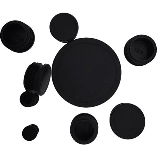 2PCS Black Plastic circular pipe plug Furniture Leg plug Anti Slip Feet Protector Pad Plastic round tube cap plug