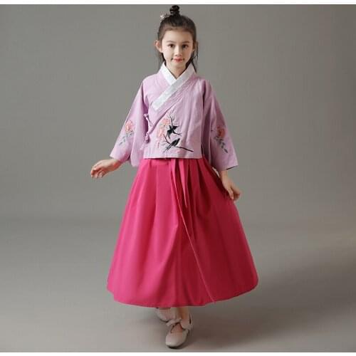 H2530 Girls Cosplay Costumes Student Performance Clothes Children Hanfu Ancient Chinese Style National Suit Halloween Party Wear