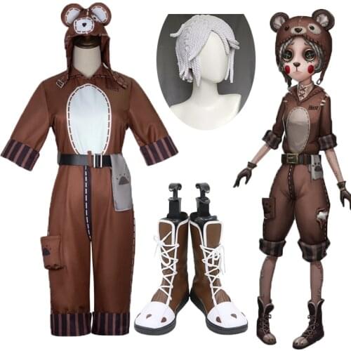 Game Identity V Cosplay Costumes Mechanic Tracy Reznik shoes Cosplay Costume Bear Girl New Skin Brown Clothes Jumpsuits Rompers
