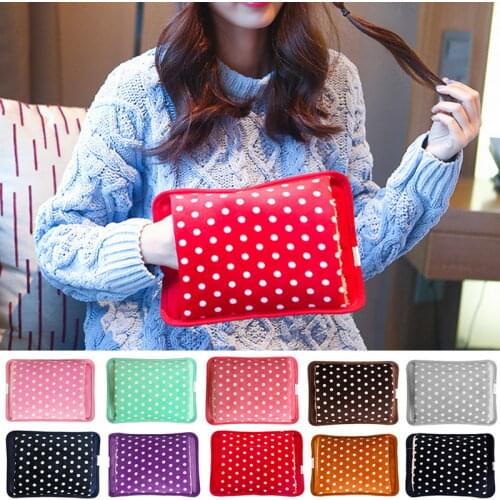 Creative Dot Hot Water Bag Electric Winter Hand Warmer Hot Water Bottle Hand Rechargeable Velvet Hot-water Bag EU Plug