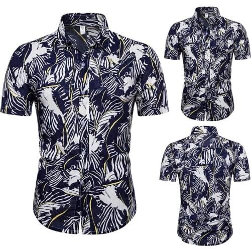 Summer New Style Beautiful Cauliflower Flower Shirt Series High Quality Cotton Fashion Short Sleeve Lapel Shirt for Men