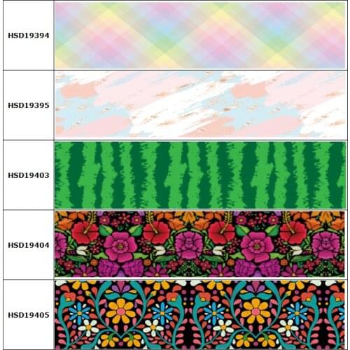 Mexico Flower Watermelon Colorful Cartoon Printed Grosgrain Ribbon Party Decoration 10 Yards DIY BowMaterial Handmade Hiarbow