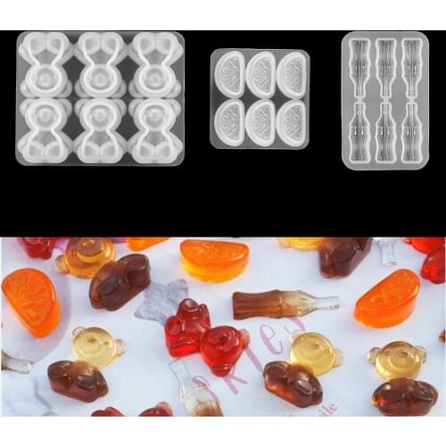 Mini Pendant Silicone Mold Kawaii Bear Orange Epoxy Resin Casting Molds for DIY Resin Pendants Crafts Jewelry Making Accessories