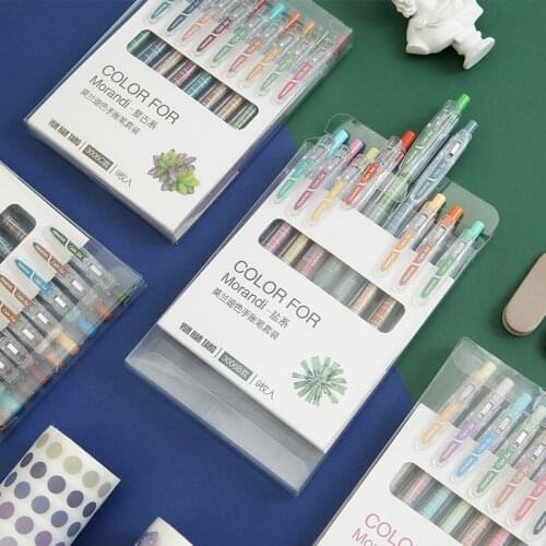 Neutral Pens Nine Box Color Hand-made Accounting Pens Nordic Retro Color Highlight 0.5mm Multi-color Neutral Pen