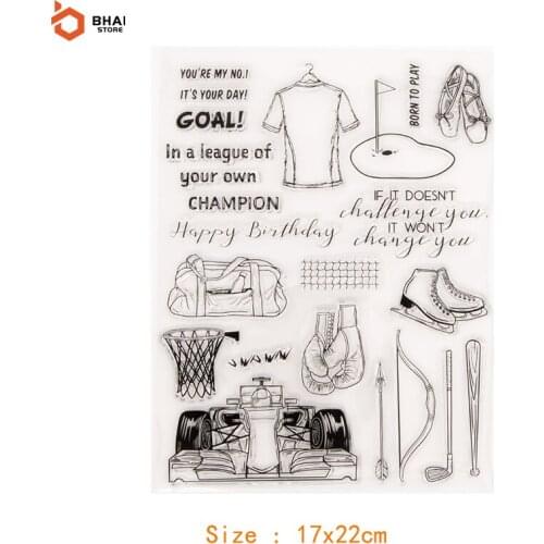 2021 New Design Sports Clothes Bags Clear Stamps for DIY Scrapbooking Photo Album Seal Template Punch Craft Stencils