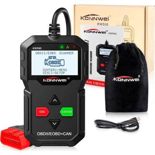 OBD2 Scanner Car Diagnostic Tools KONNWEI KW590 Coder Reader Automotive OBD II Scanner Support Multi-Brands Cars & Languages