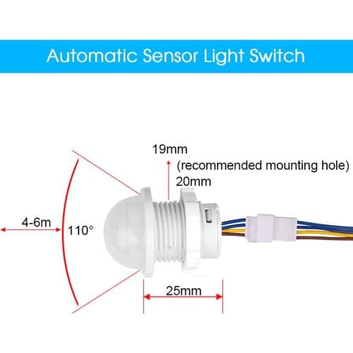 110V 220V Mini PIR Sensor Detector Smart Switch LED PIR Infrared Motion Sensor Detection Automatic Sensor Light Switch